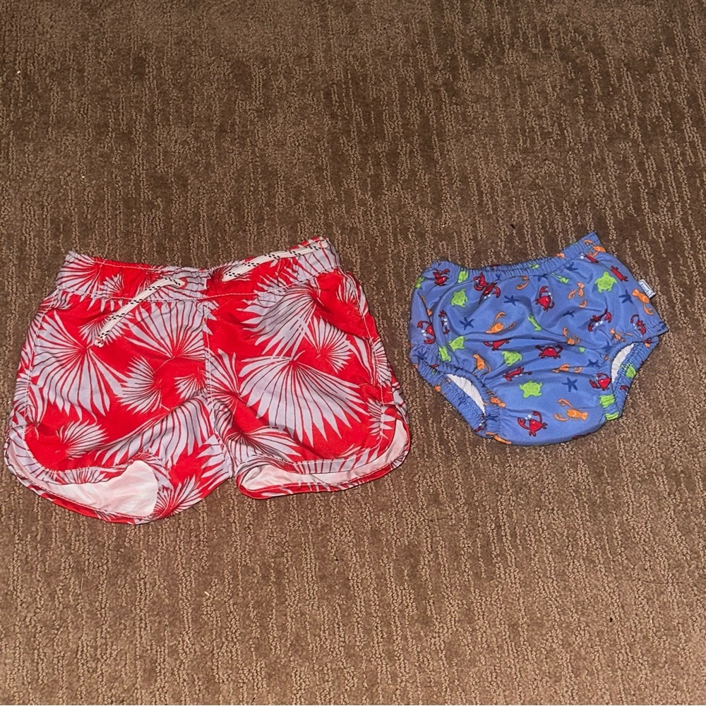 Baby gap Swim trunks and I play swimmers.